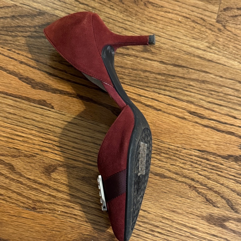 Michael Kors Burgundy Heels with Crystal Buckle - Picture 4 of 5
